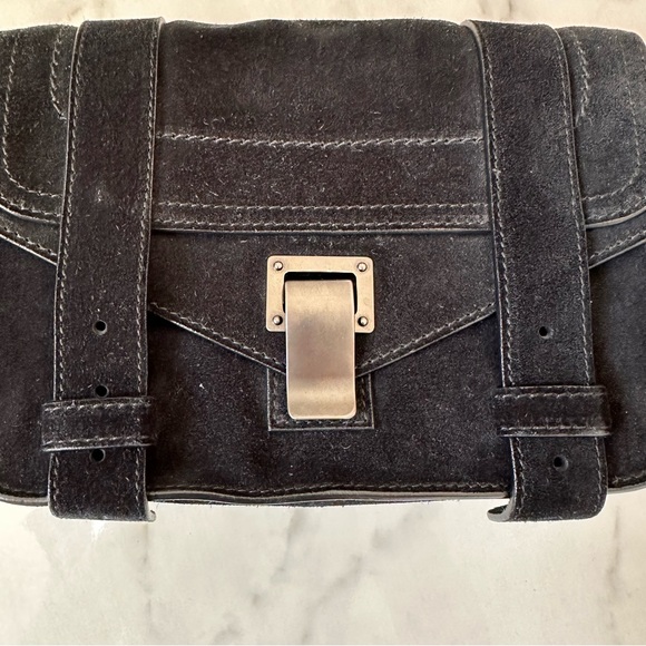 Proenza Schouler PS1 Mini Crossbody in Black Soft Suede - Picture 15 of 16